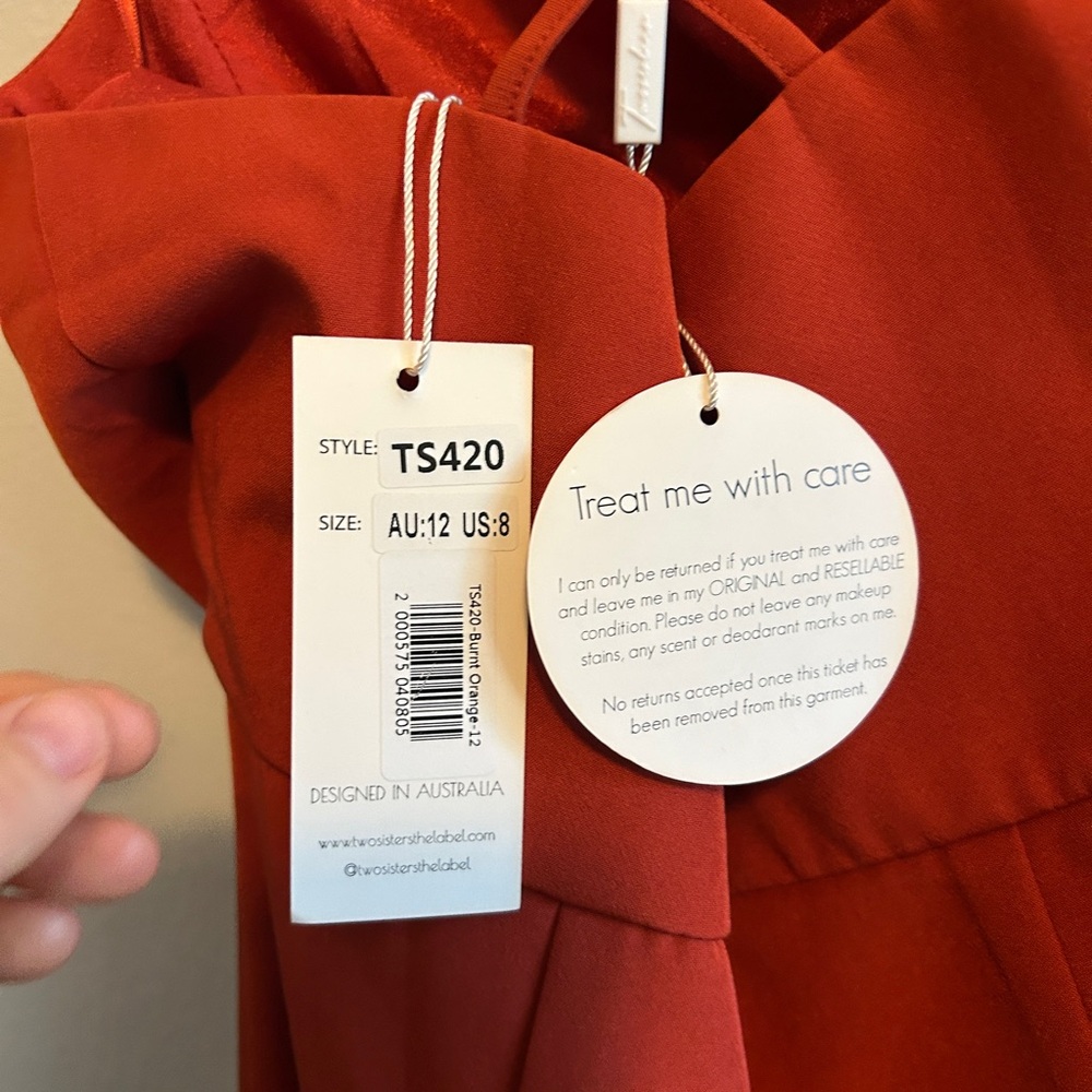 Rust Midi Mermaid Dress - Picture 6 of 6